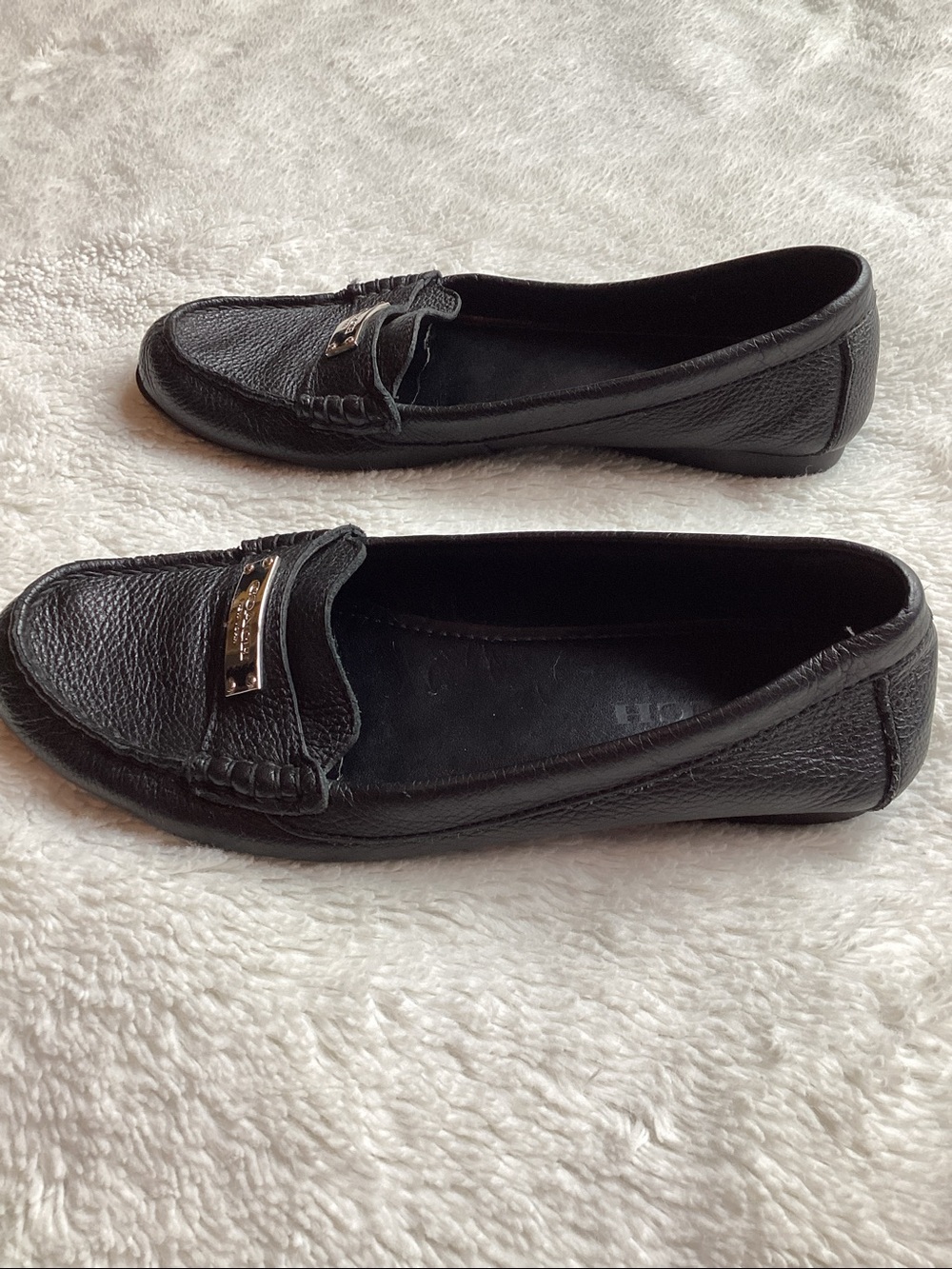 Coach, black leather loafers women’s driving moccasin flat size 7 1/2 - Picture 4 of 6